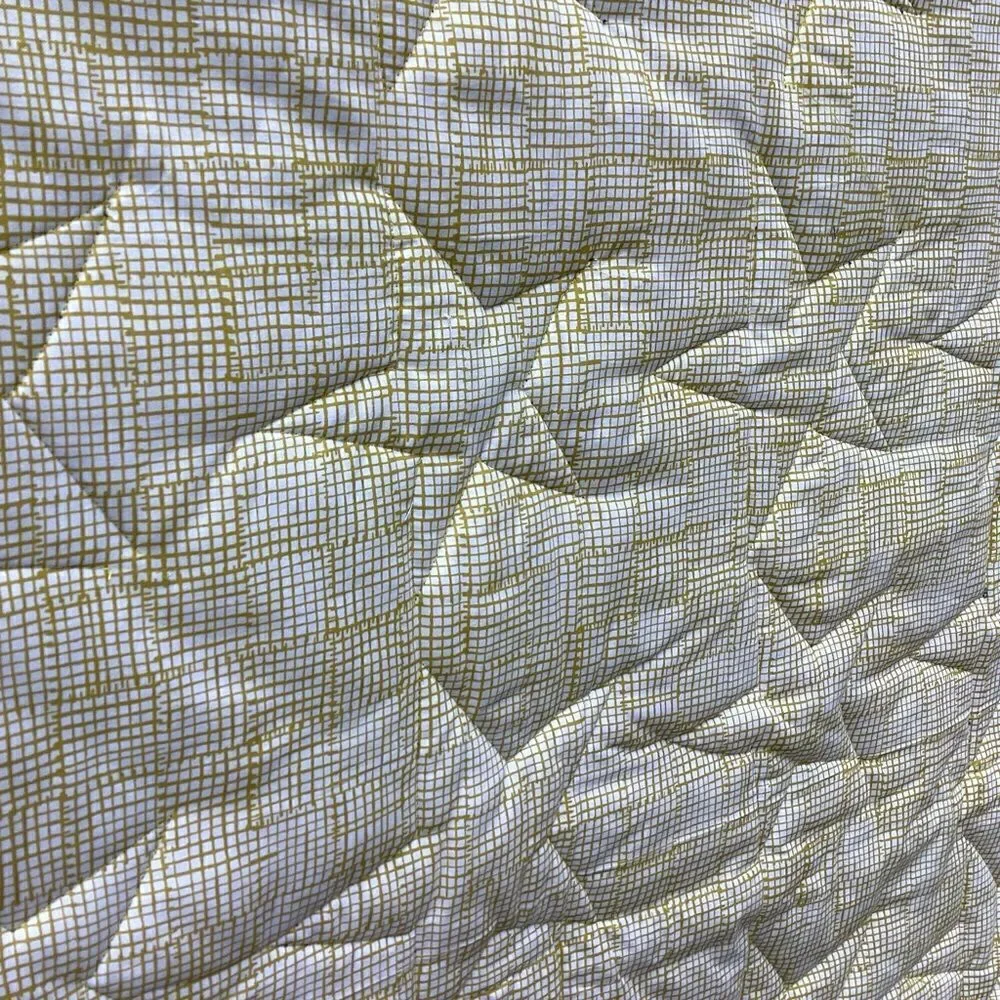 NWT. Hand Crafted Blues and Green Liberty Lawn Fabrics Garden Quilt with Stars
